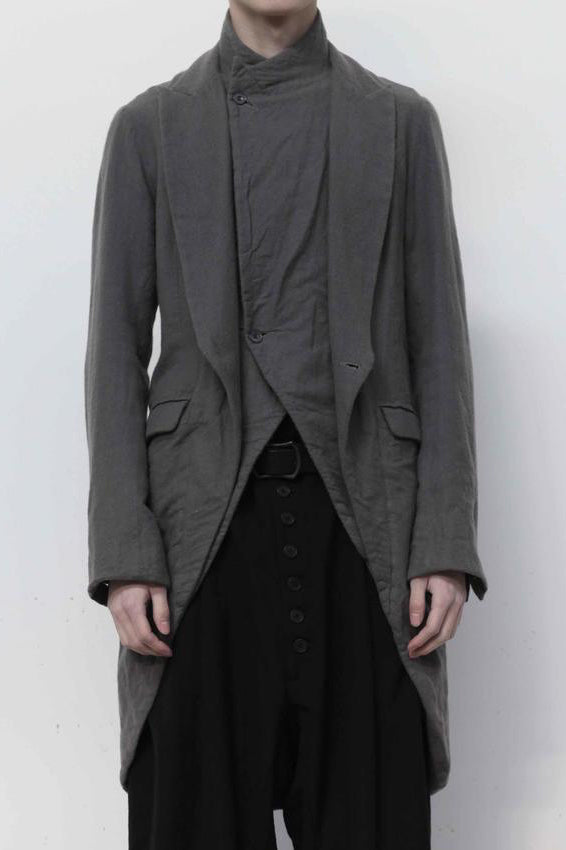 Marc le bihan double -collar dress coat 1275 gray
